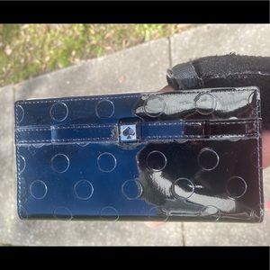 Black Patent Leather Kate Spade Bifold Wallet